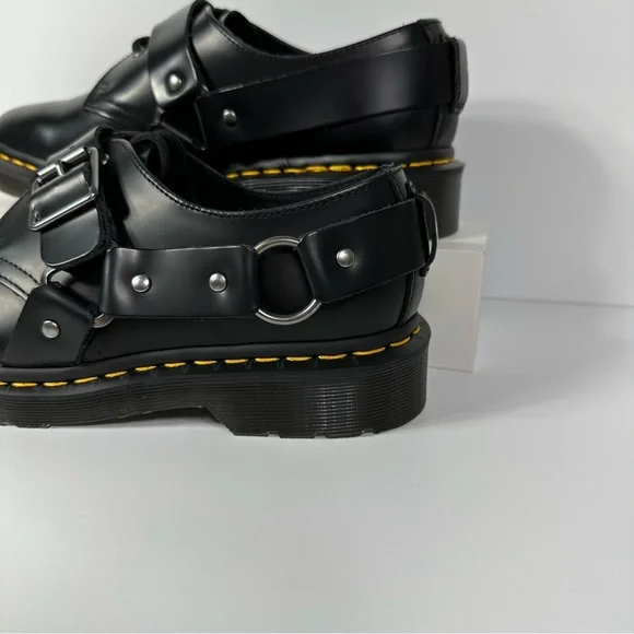 DOC HENREE POLISHED SMOOTH LEATHER BUCKLE SHOES WOMENS SIZE 9 HARNESS STRAPS NEW - Picture 9 of 10